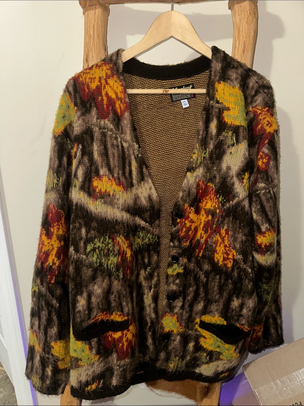 NWOT RARE Deadstocked Market Mountaineering Camo Deep Pile Cardigan